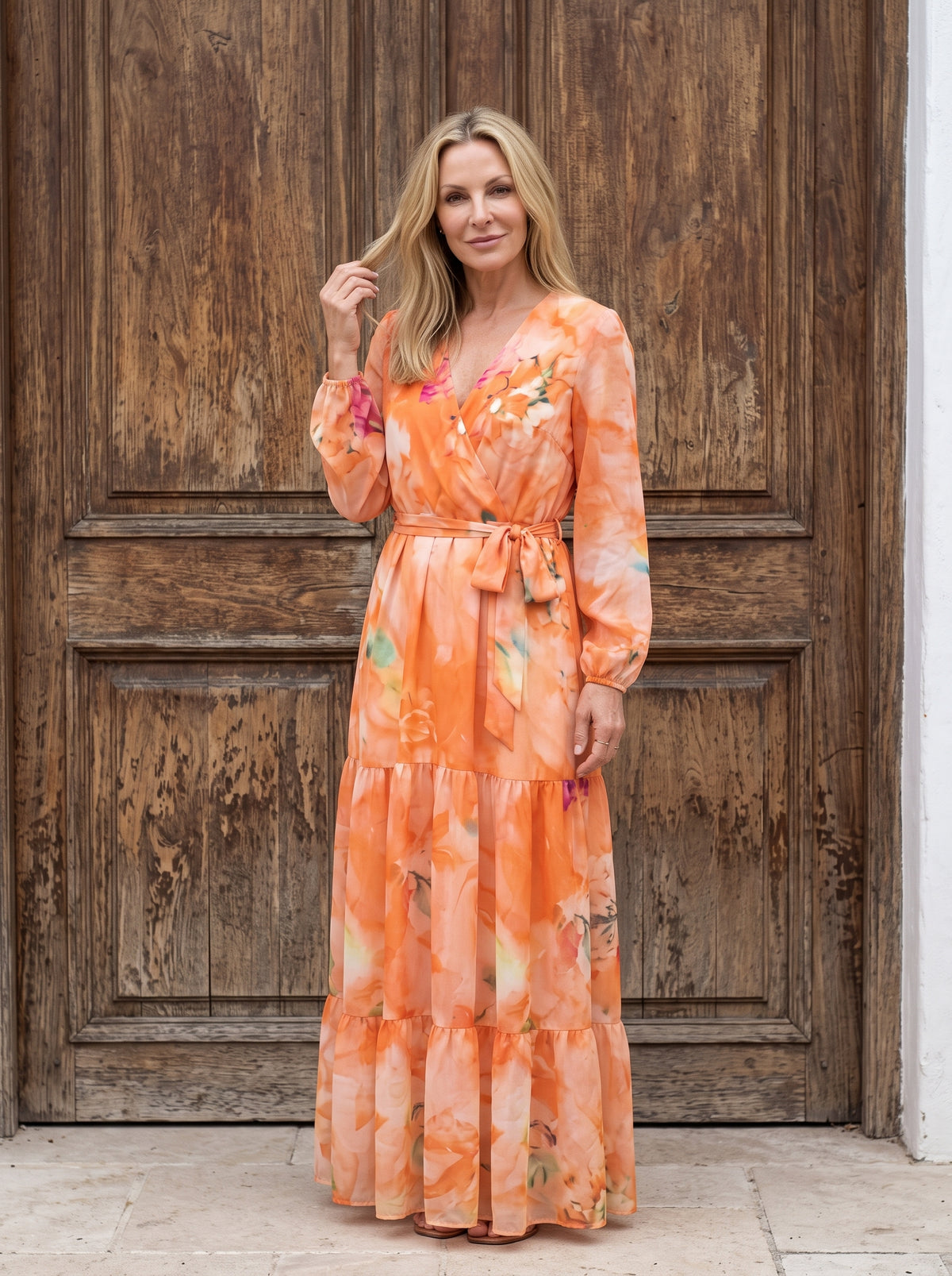 Vestido Aquarela Naranja