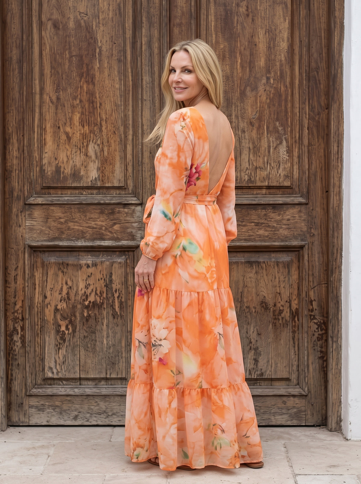 Vestido Aquarela Naranja