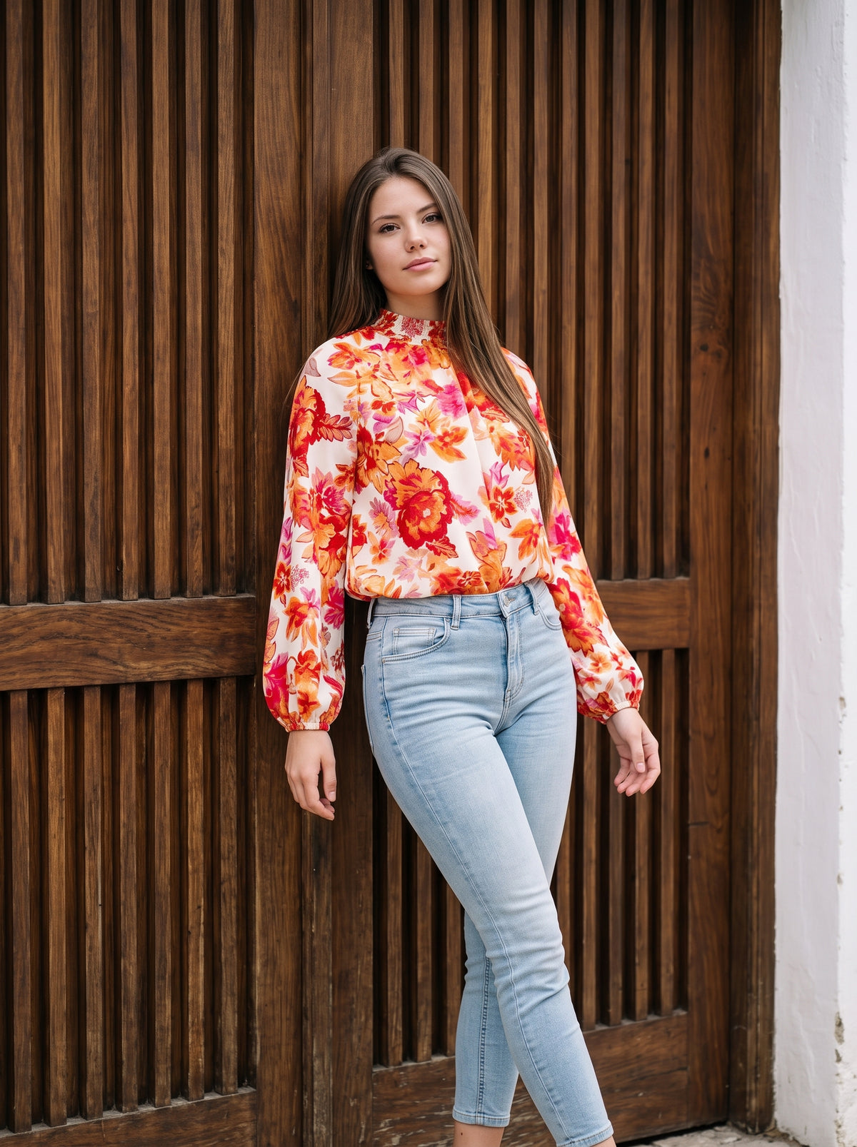 Camisa Tropical Naranja