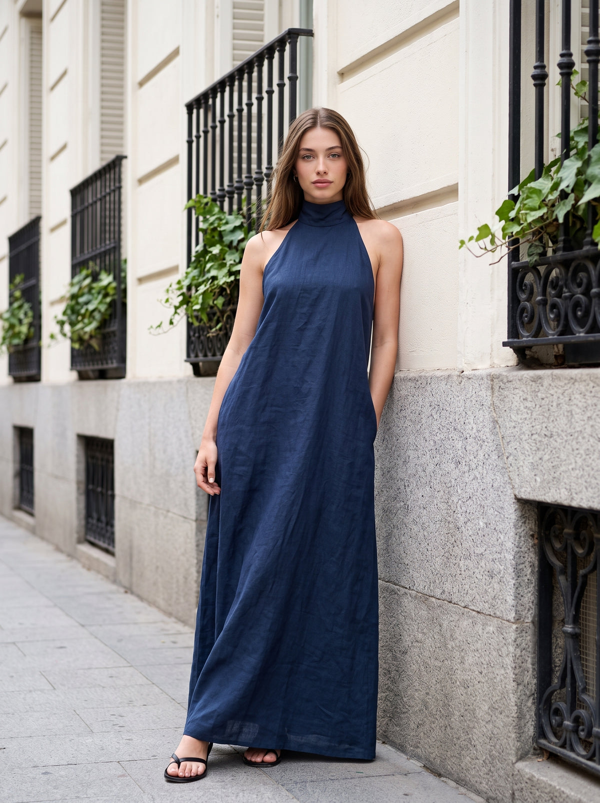 Vestito Maxi da Donna – Navy Flow
