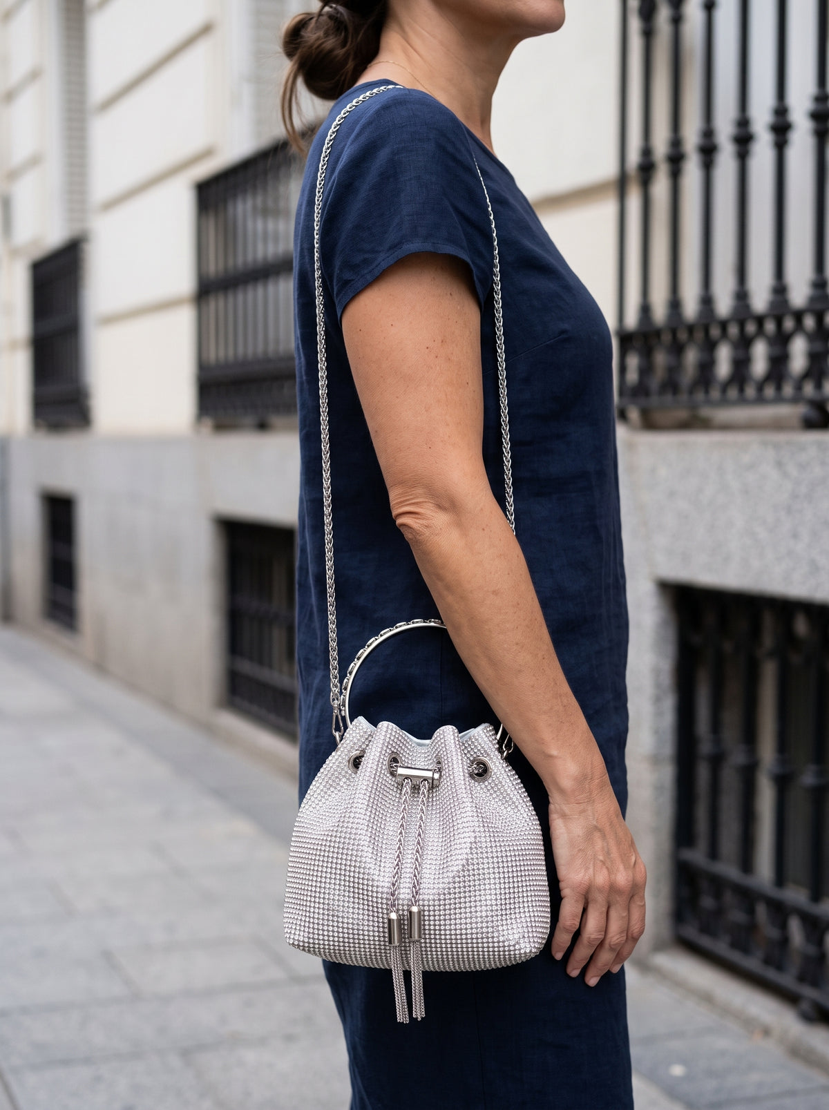 Bolso Crystal Plateado