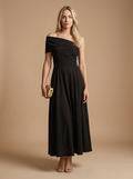 Vestido midi de mujer Escarlata en negro