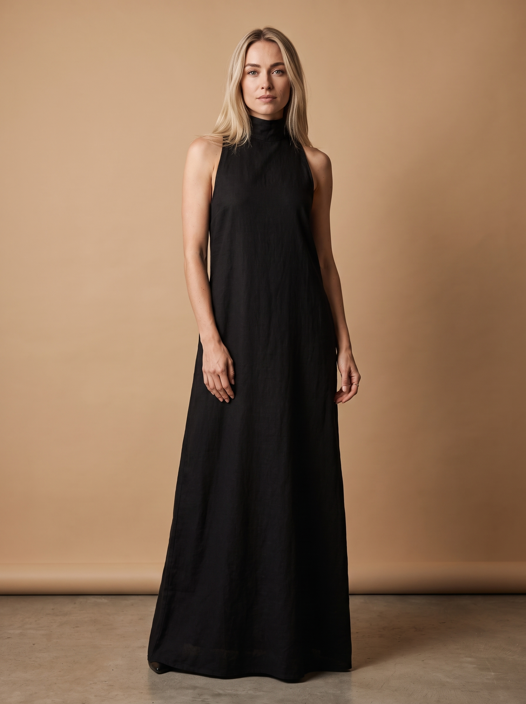 Robe Maxi Femme – Navy Flow