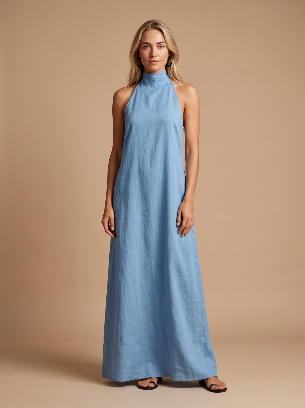 Vestido maxi de mujer Navy Flow en azul cielo