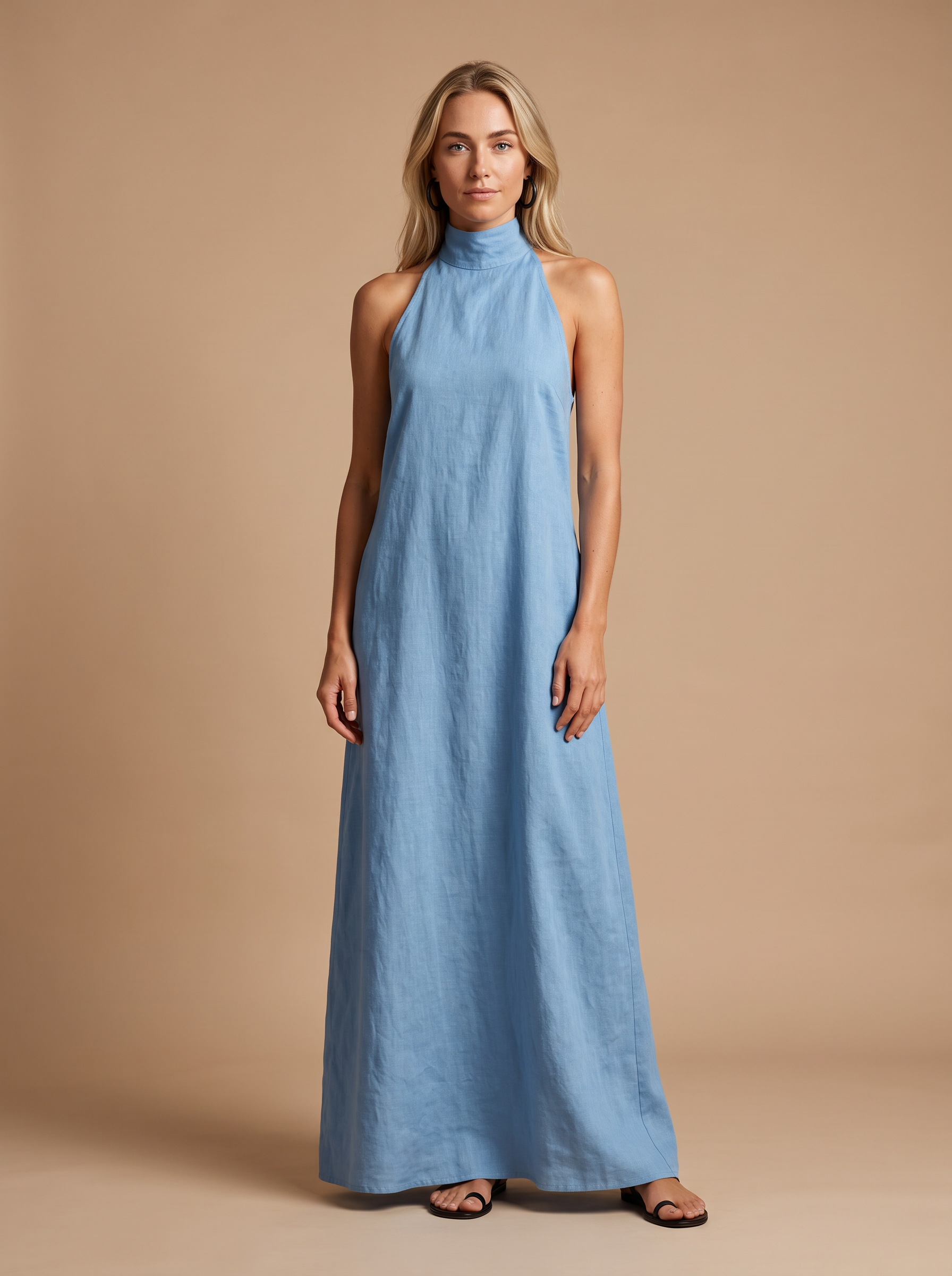 Robe Maxi Femme – Navy Flow