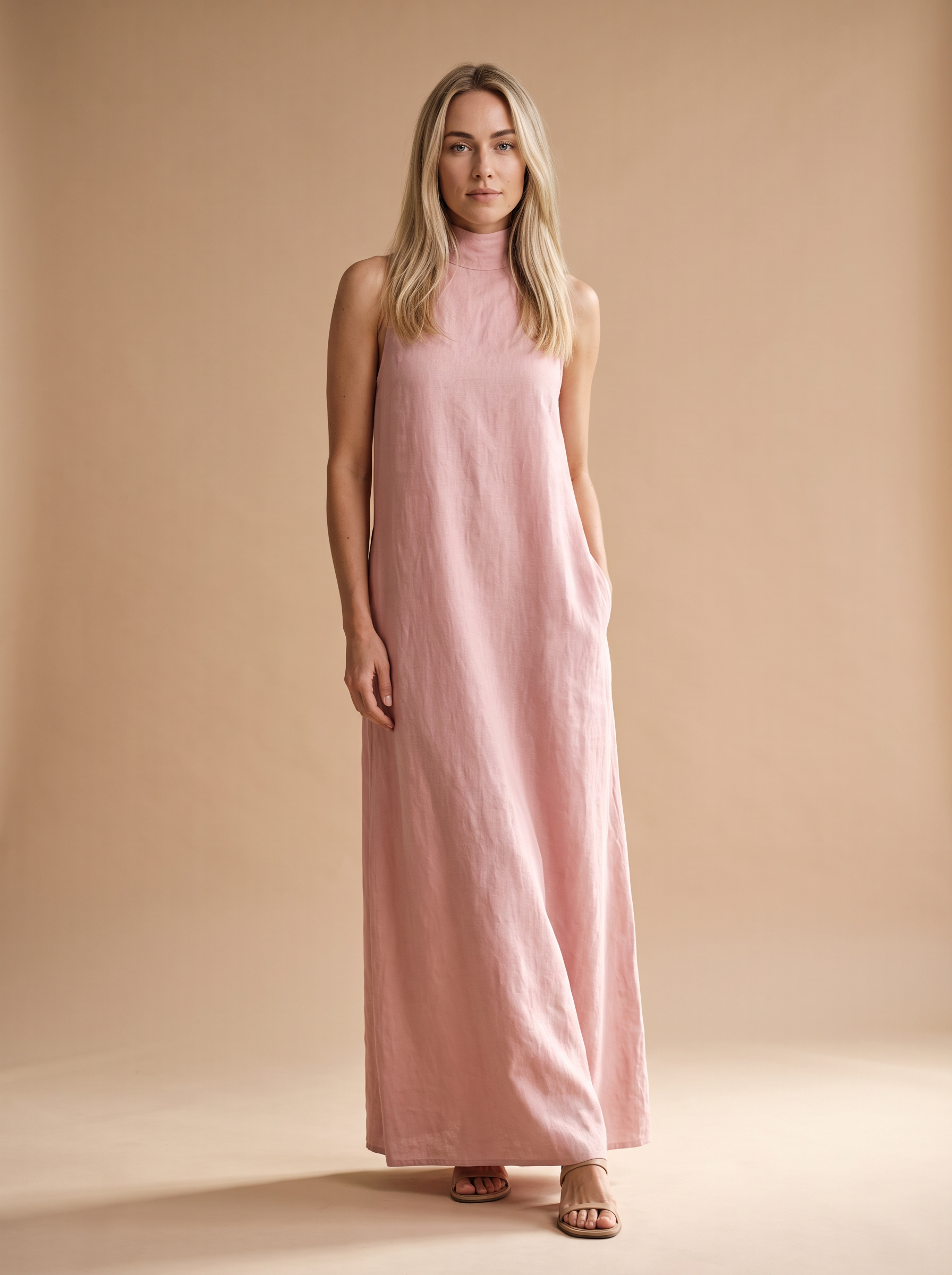 Robe Maxi Femme – Navy Flow