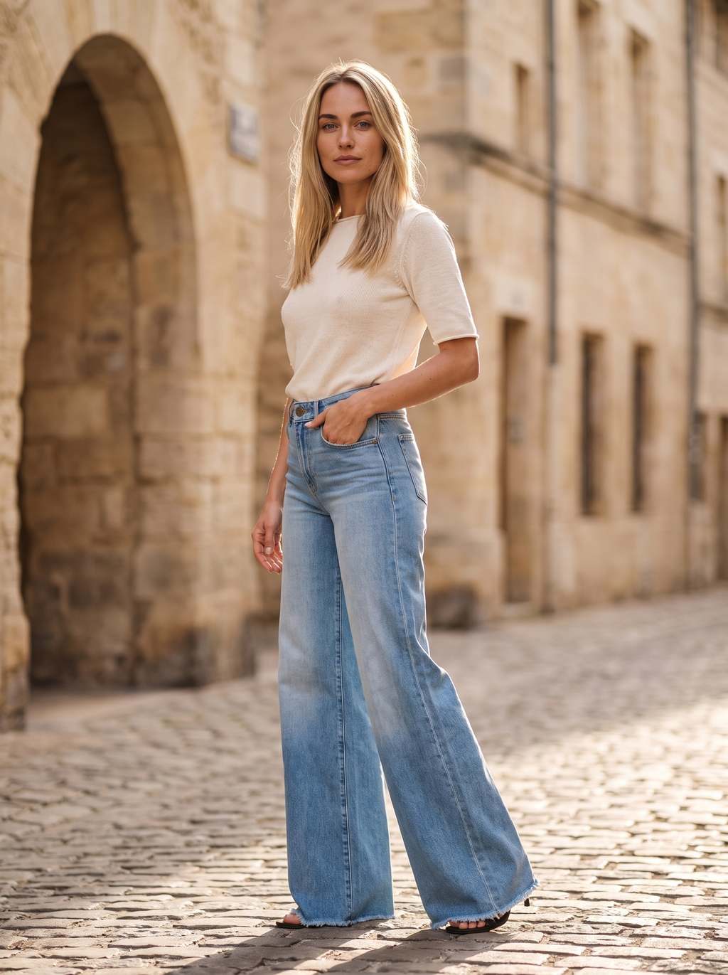Retro Flare-Pantalon vaquero de mujer
