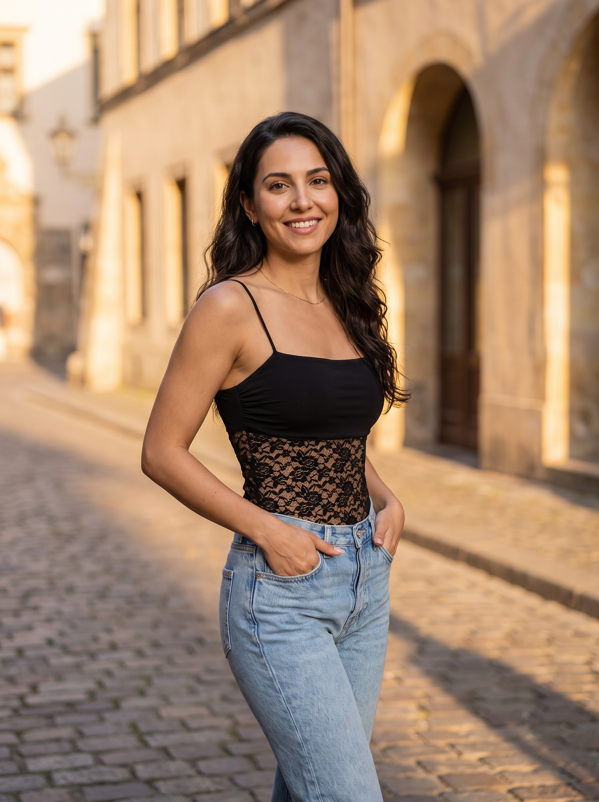 Cami Encaje-Top de mujer