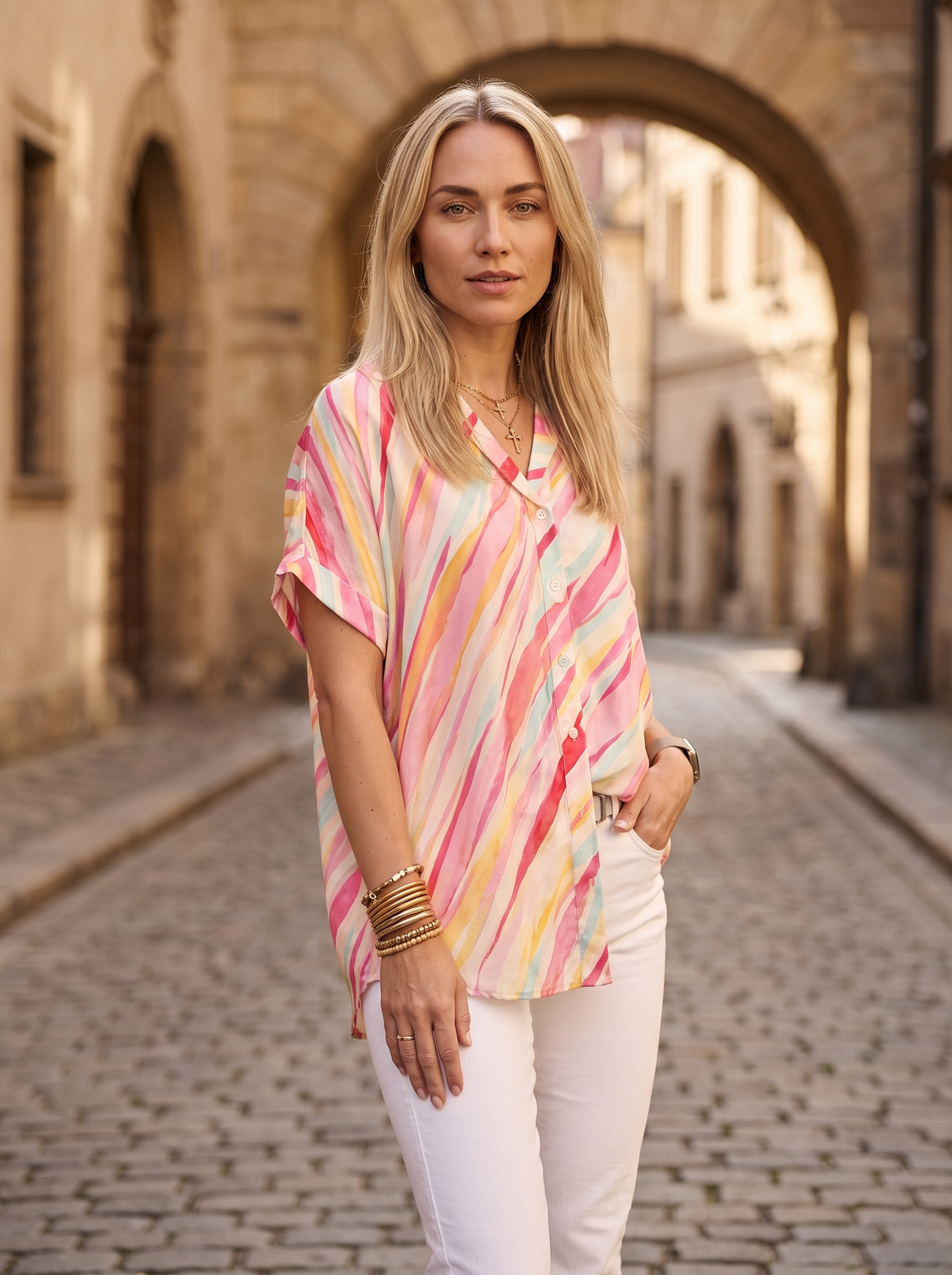 Watercolor-Camisa de mujer