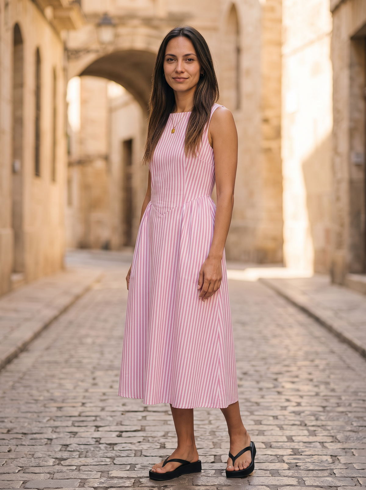 Capri-Vestido midi de mujer