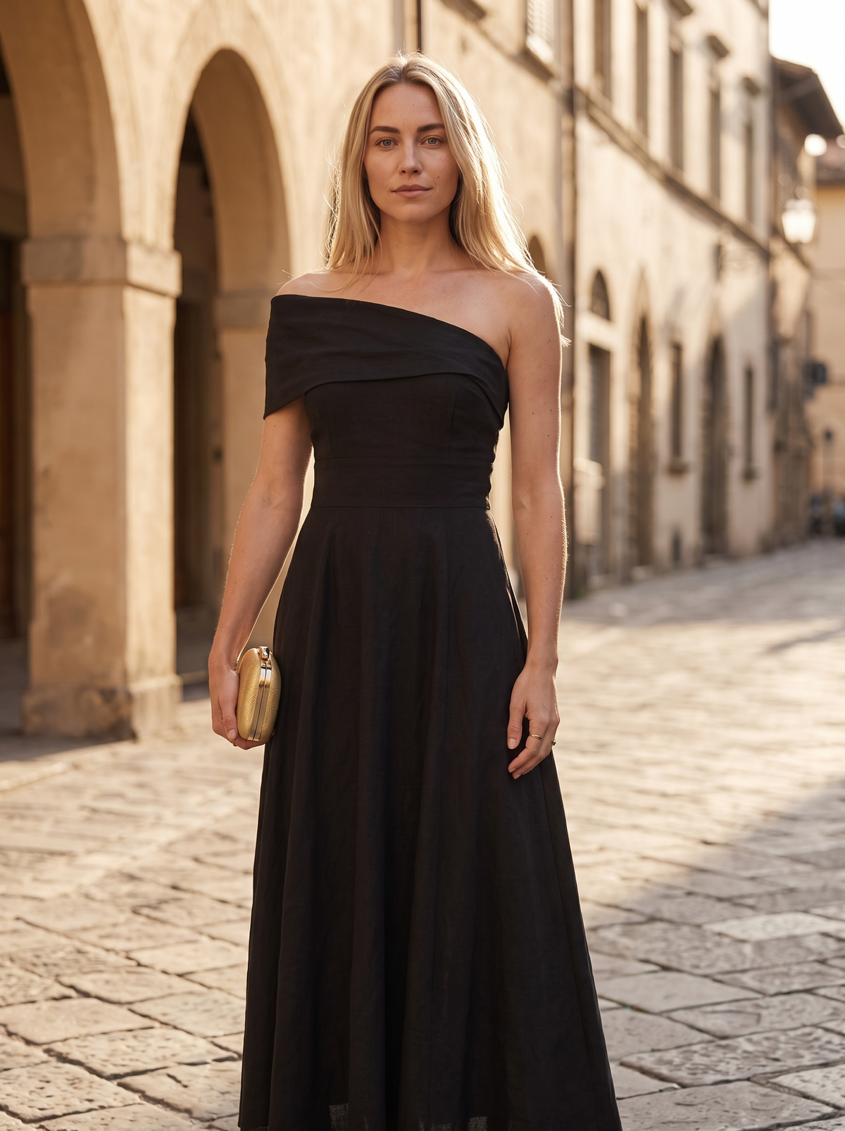Escarlata-Vestido midi de mujer