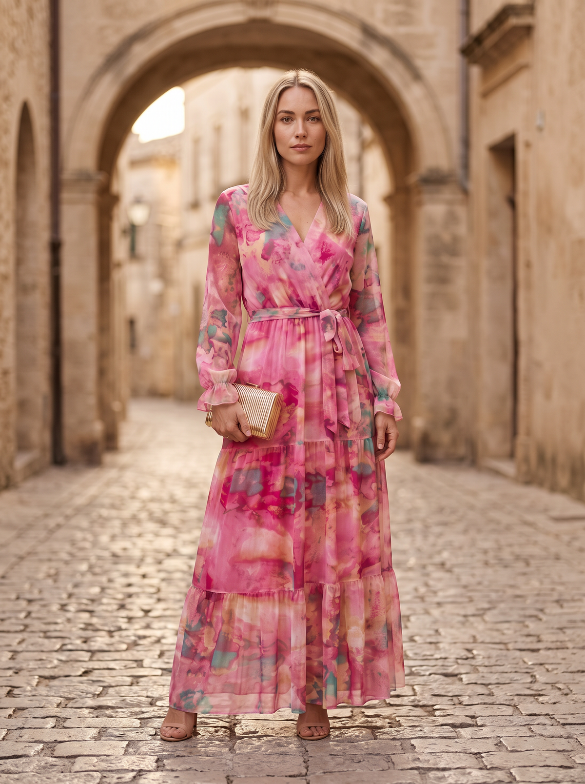 Aquarela-Vestido maxi de mujer