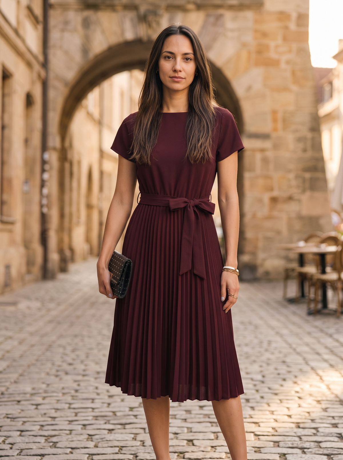 Win Pleat-Vestido midi de mujer