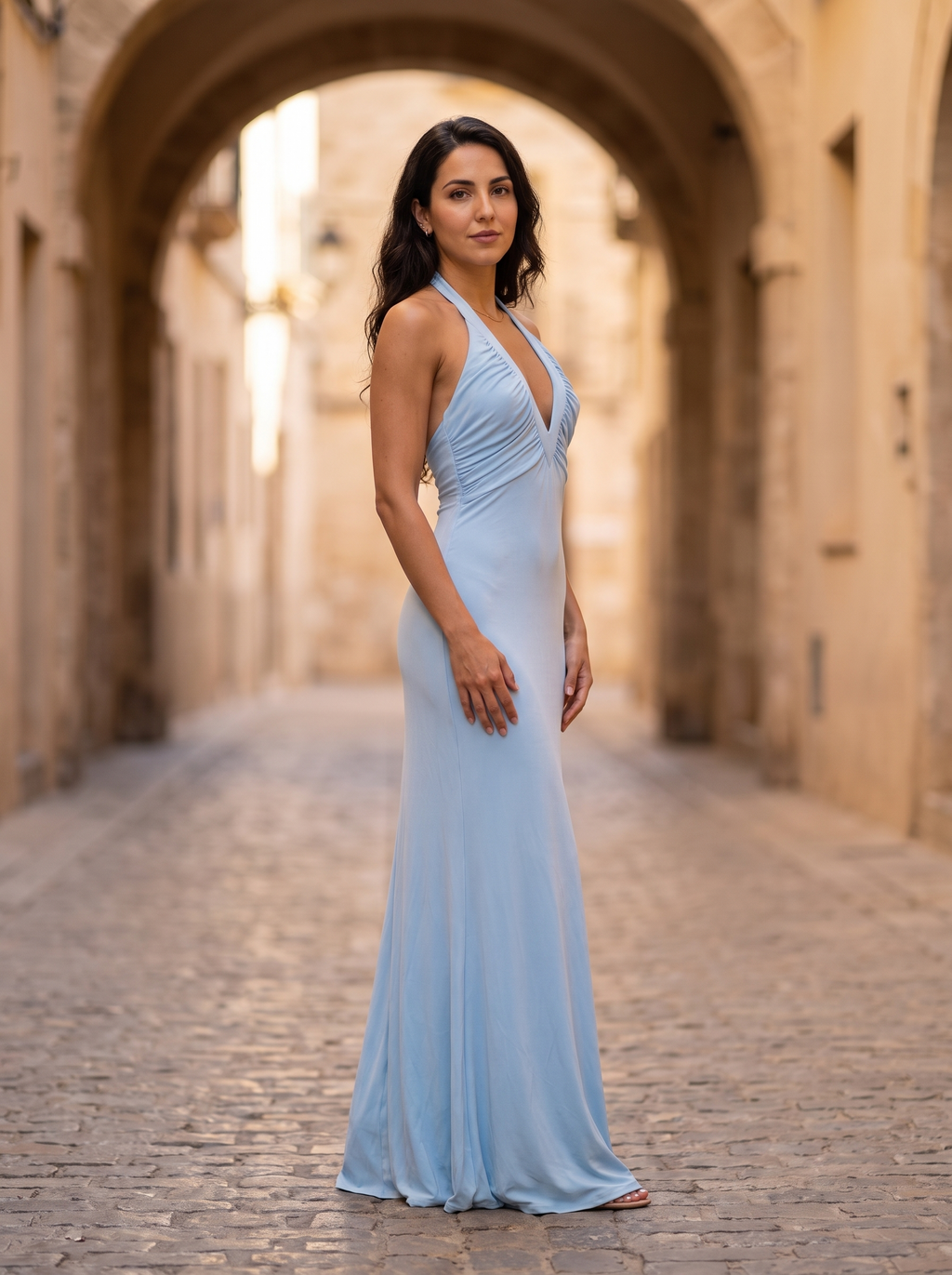 Halter Flow-Vestido maxi de mujer