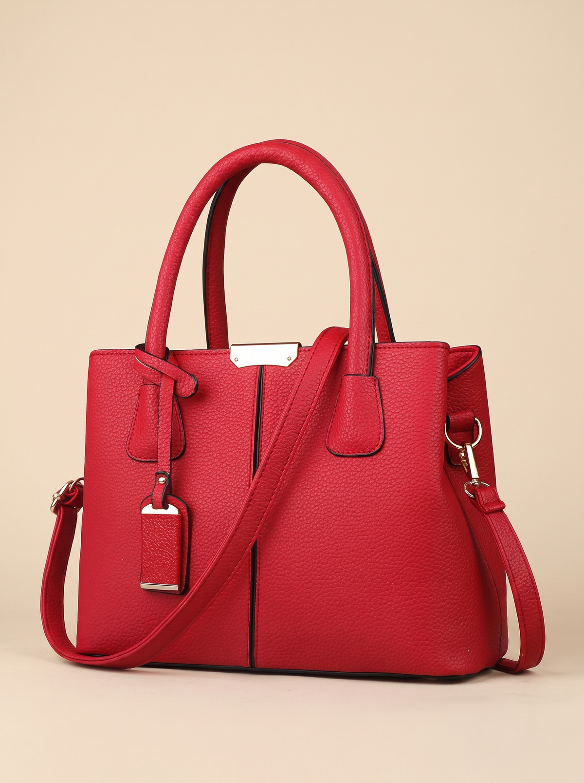 Structured Tote Charm-Bolso