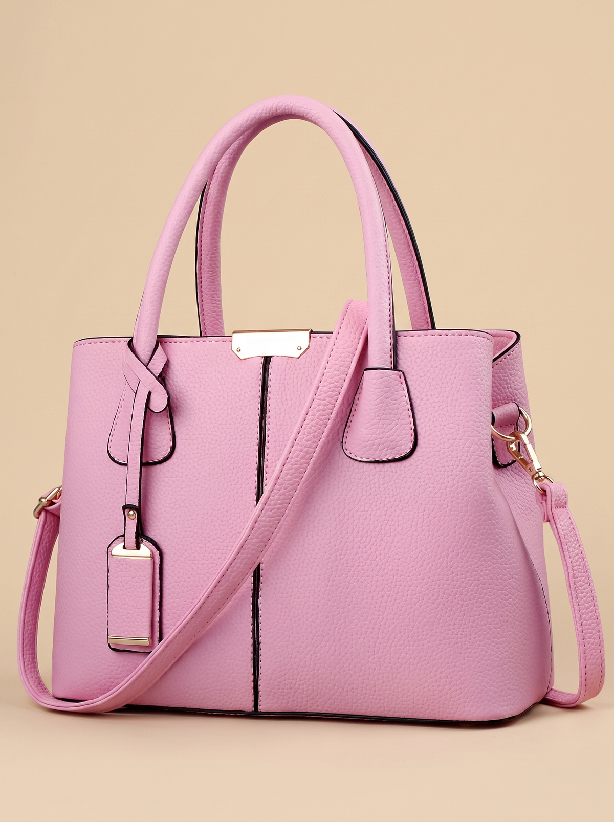 Structured Tote Charm-Bolso