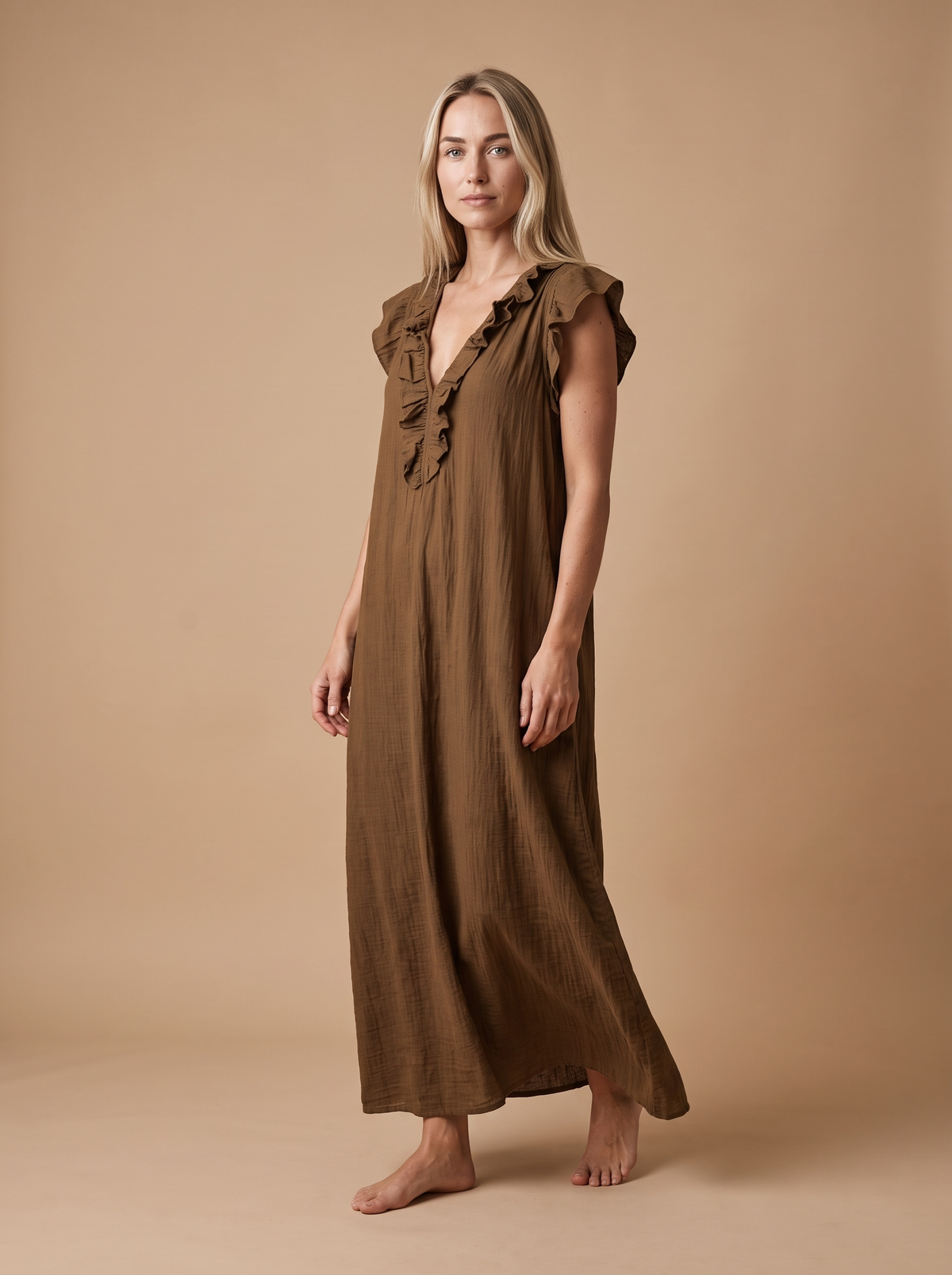 Ruffle Palazzo-Vestido maxi de mujer