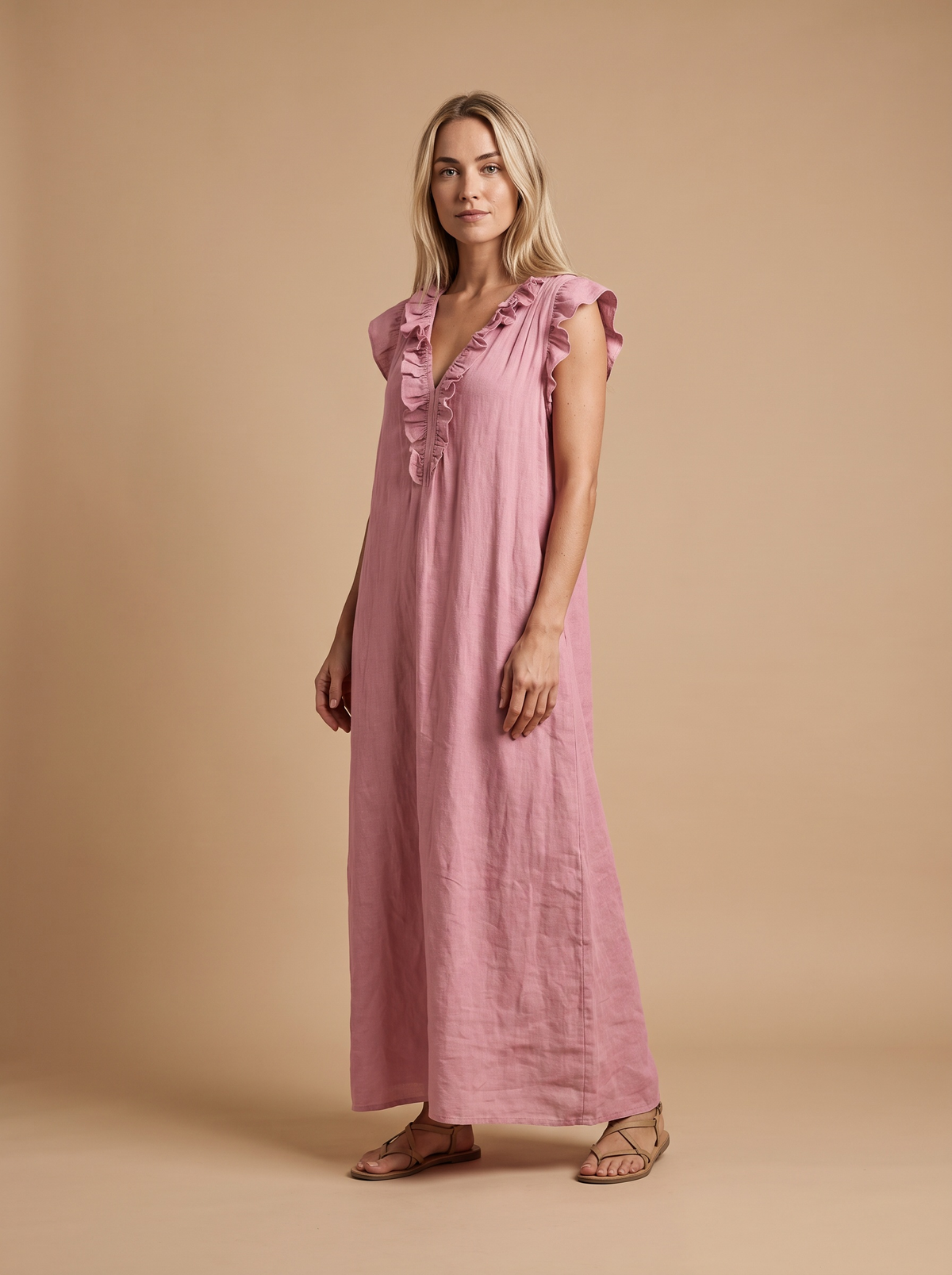 Ruffle Palazzo-Vestido maxi de mujer