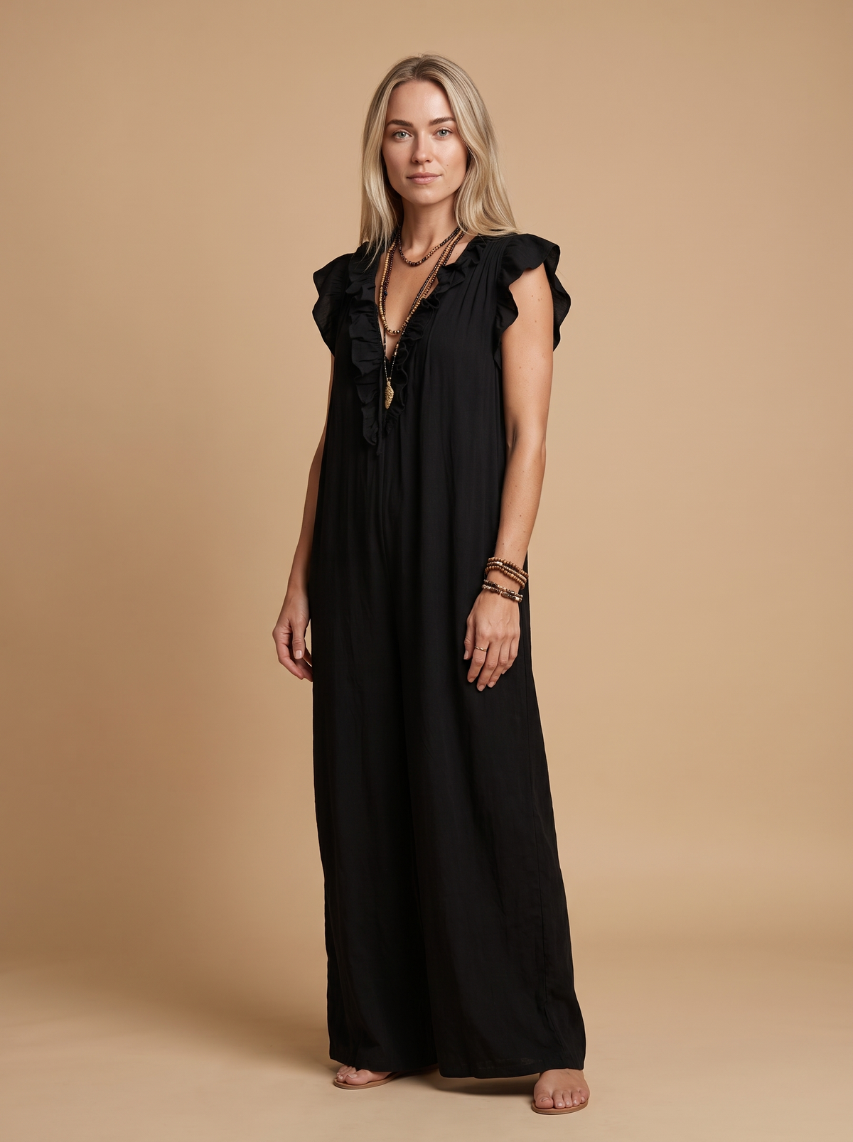 Ruffle Palazzo-Vestido maxi de mujer