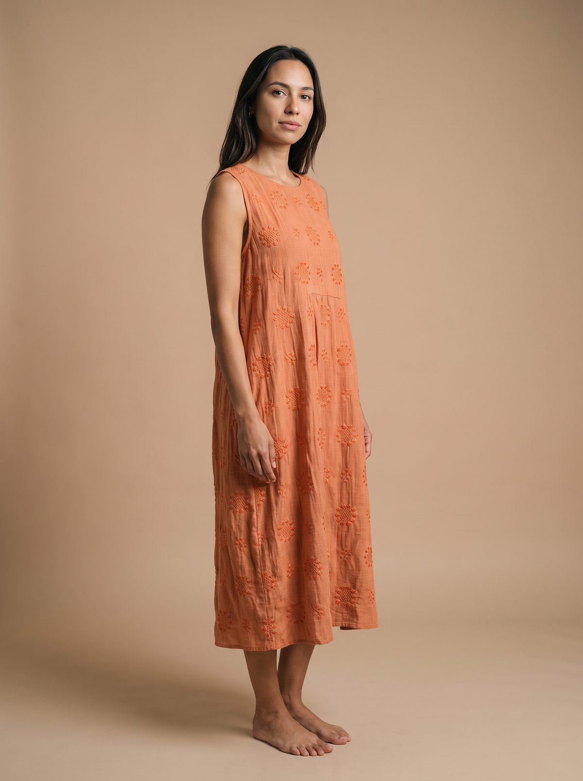 Bordado Midi-Vestido midi de mujer