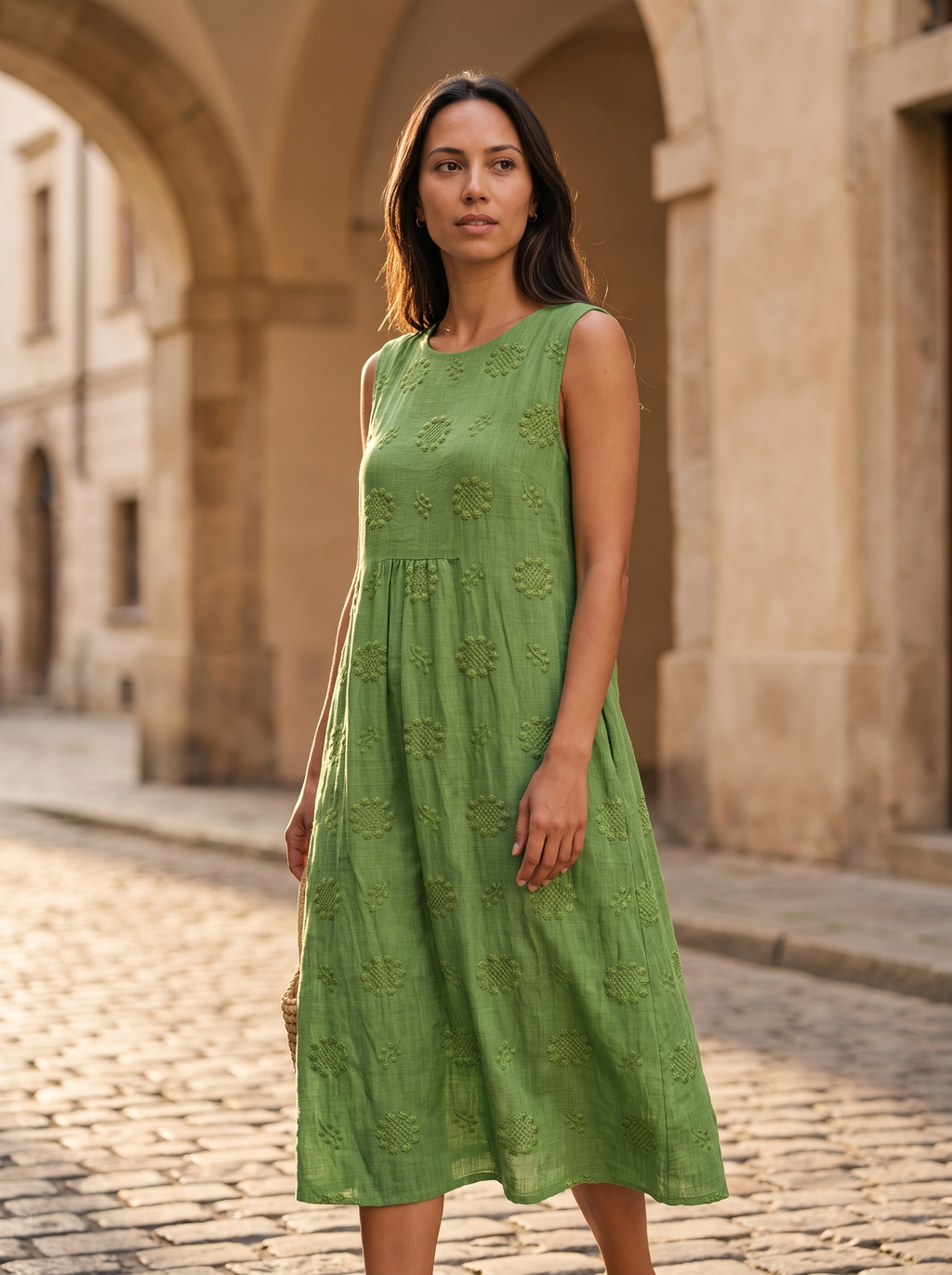 Bordado Midi-Vestido midi de mujer