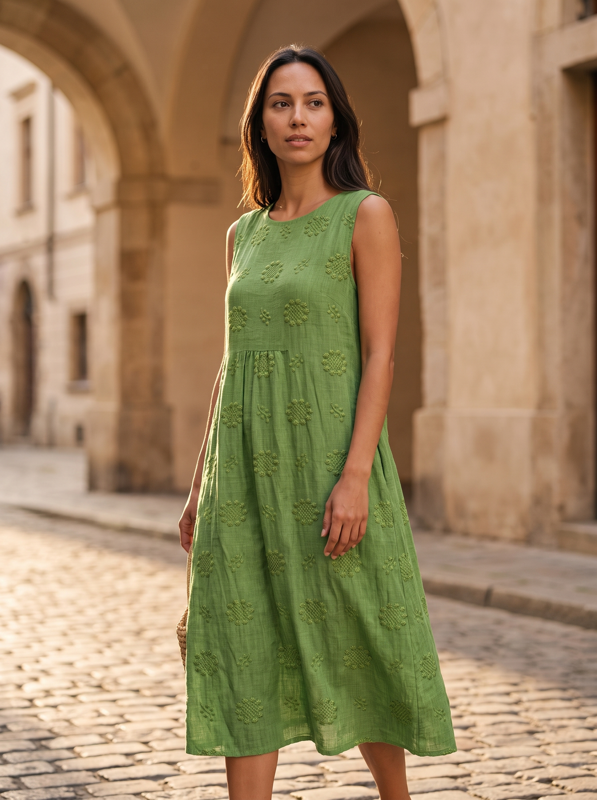Bordado Midi-Vestido midi de mujer