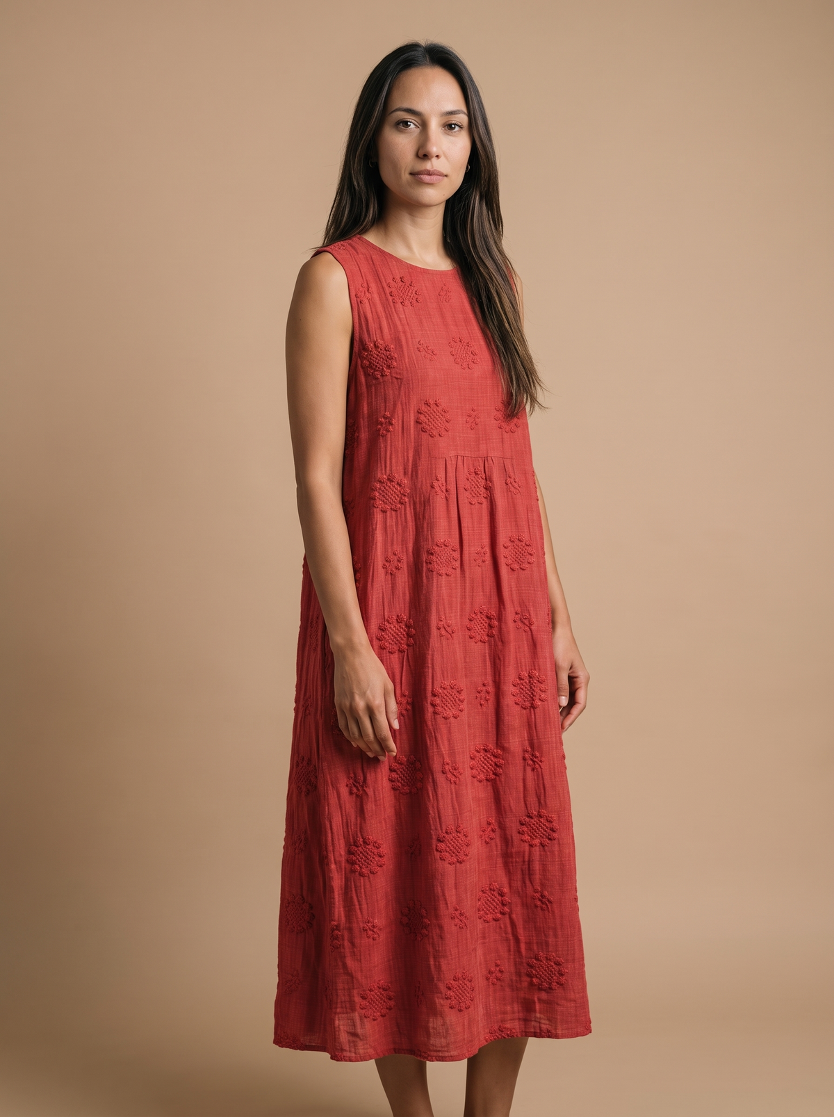 Bordado Midi-Vestido midi de mujer