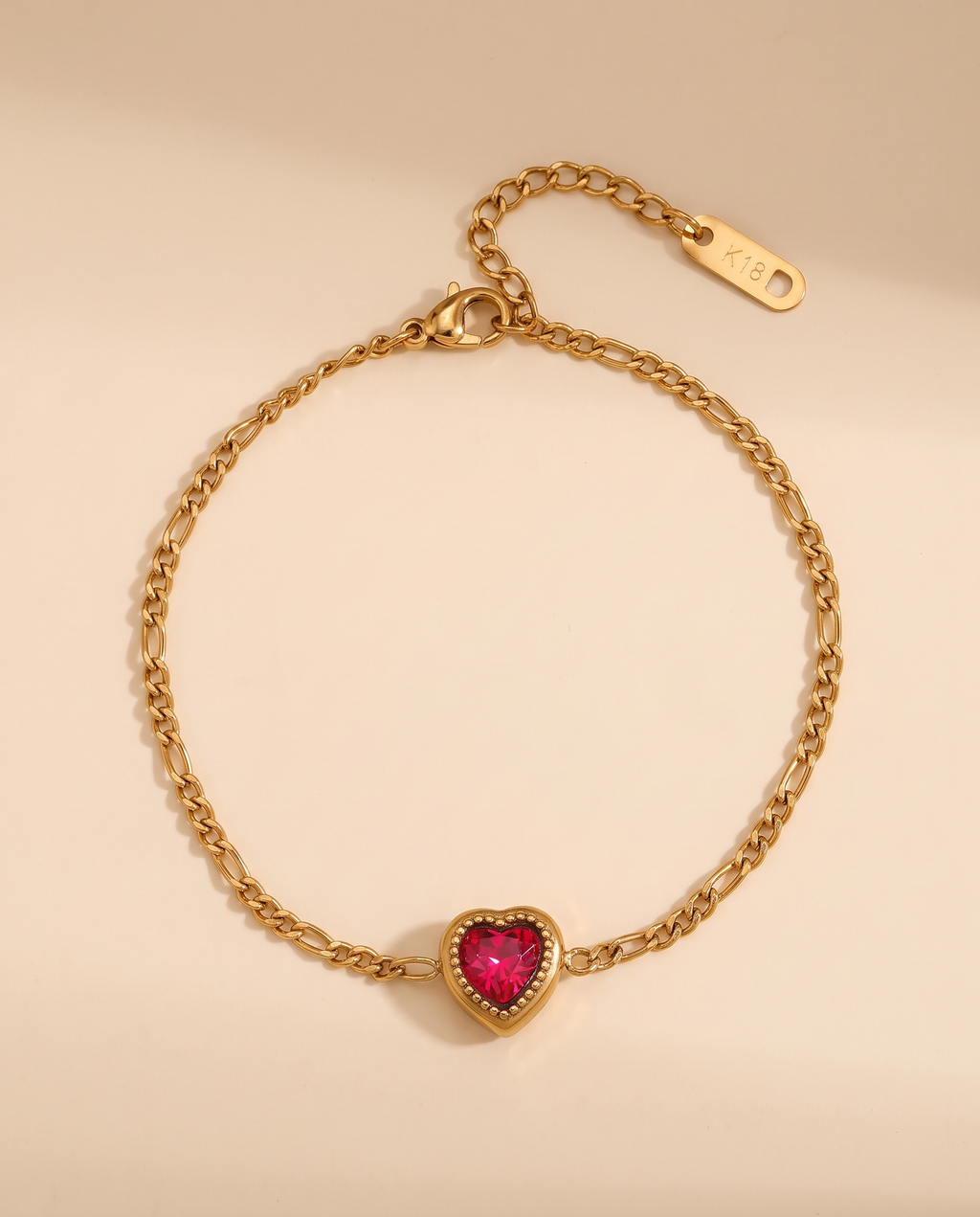 Pulsera Heart Charm en rojo