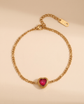 Pulsera Heart Charm en rojo