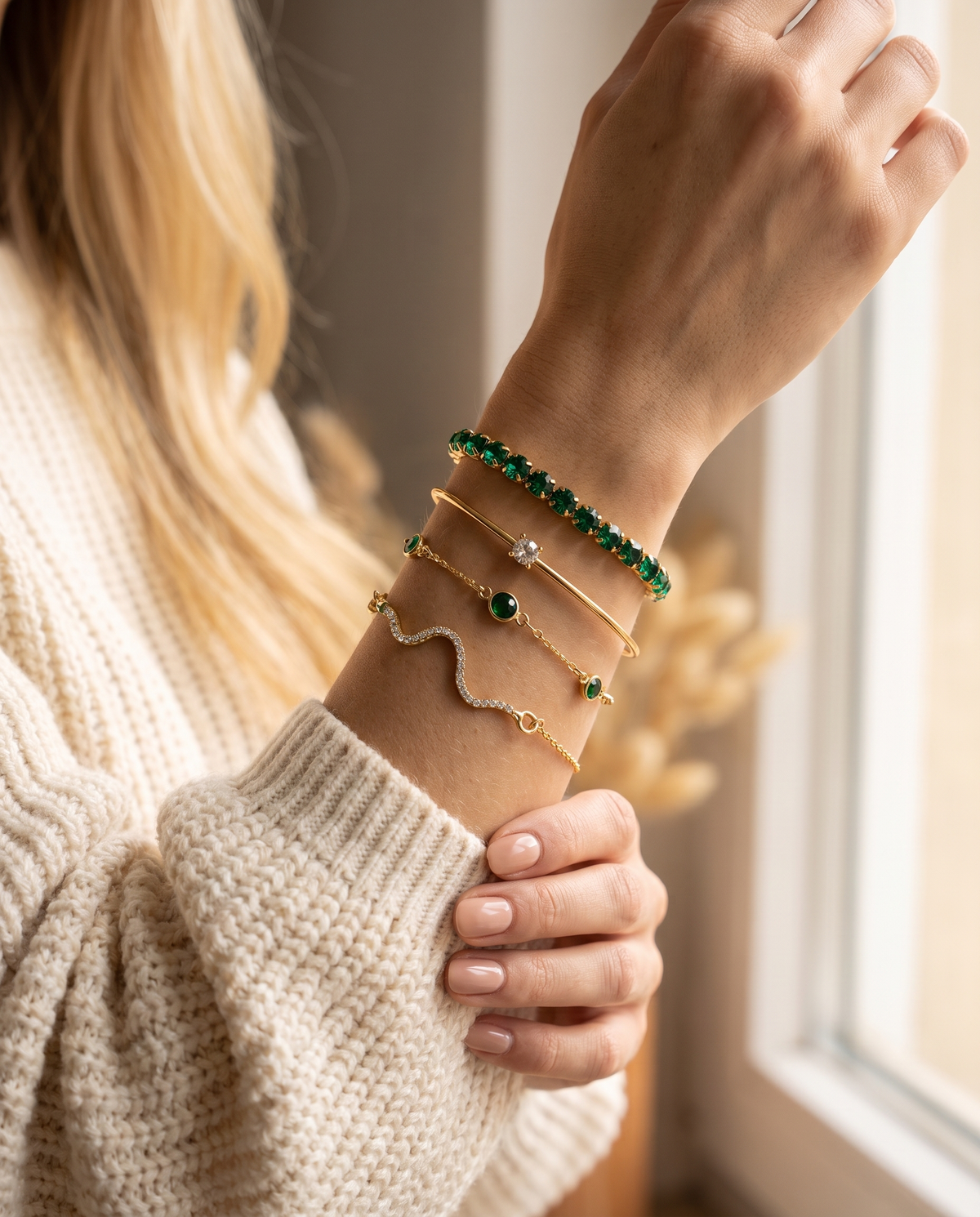 Emerald Stack Set-Pulseras