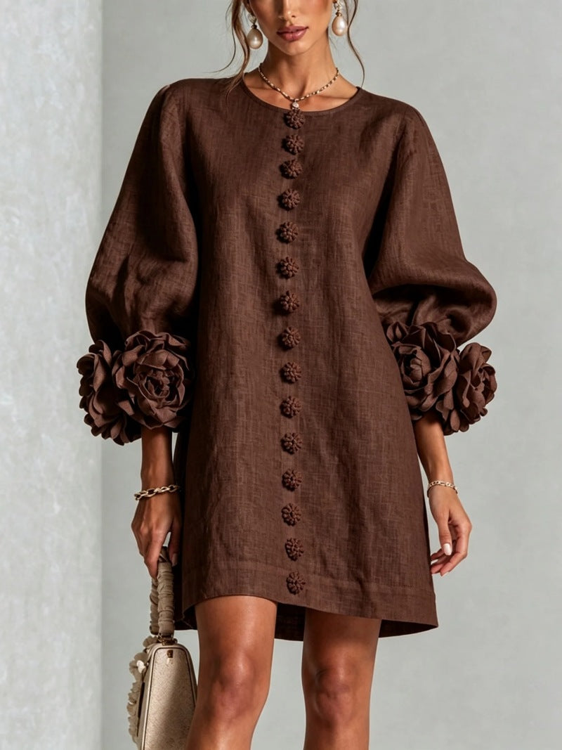 Vestido mini de mujer-Rosette