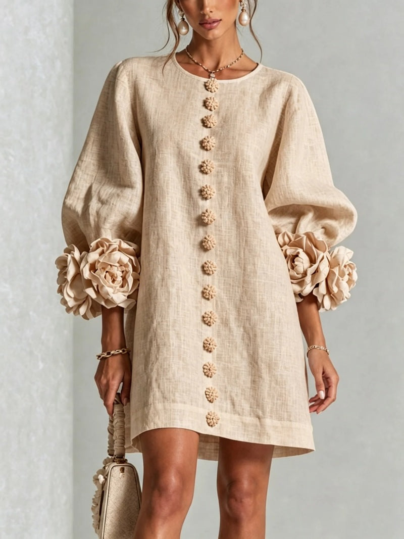 Vestido mini de mujer-Rosette