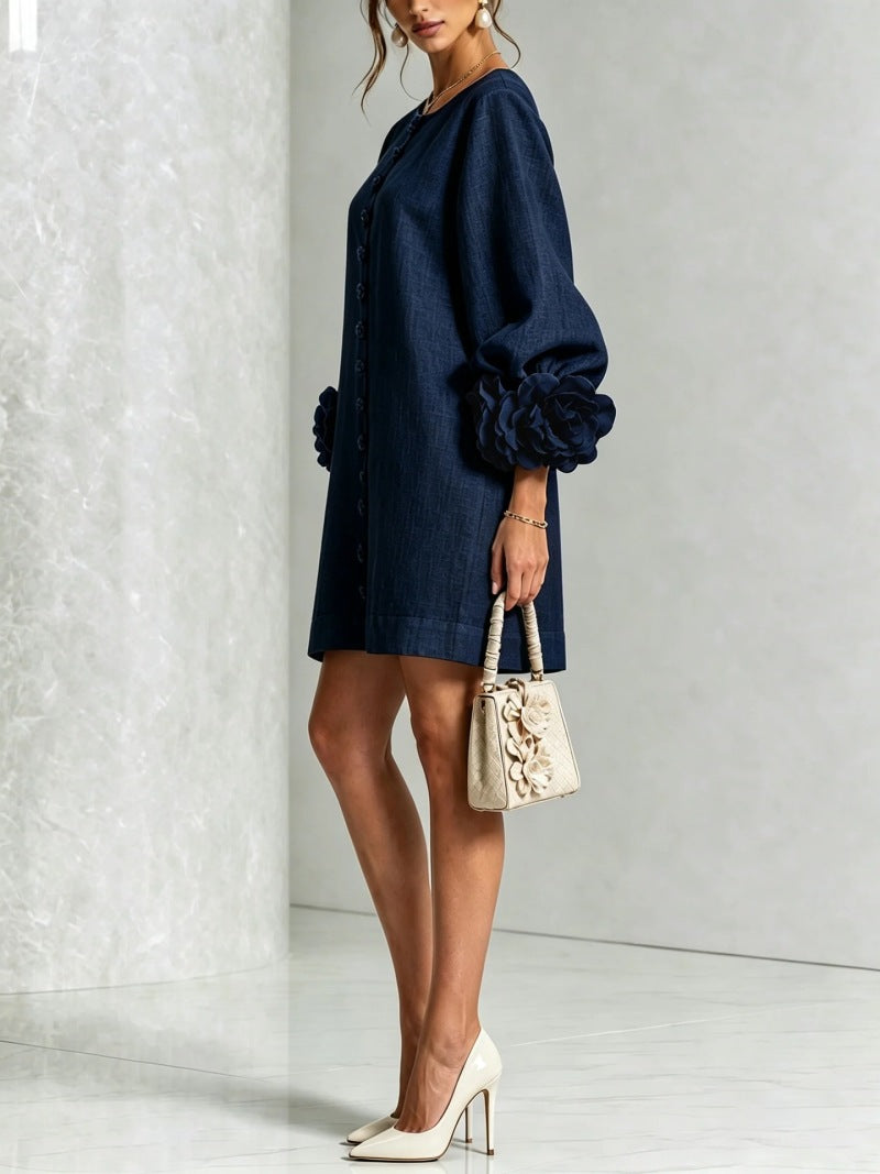 Vestido mini de mujer-Rosette