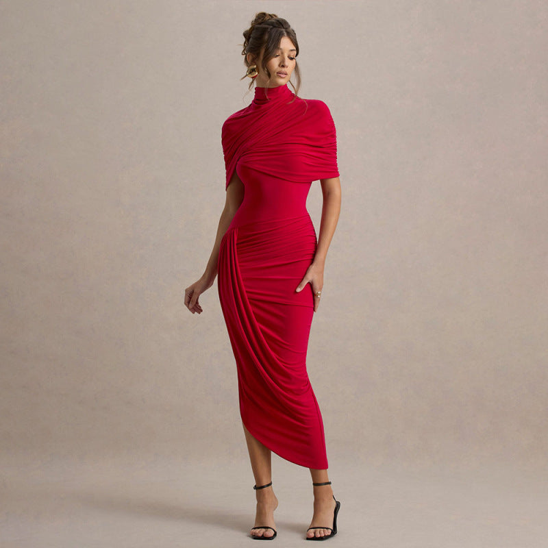 Vestido midi de mujer-Golden Drape