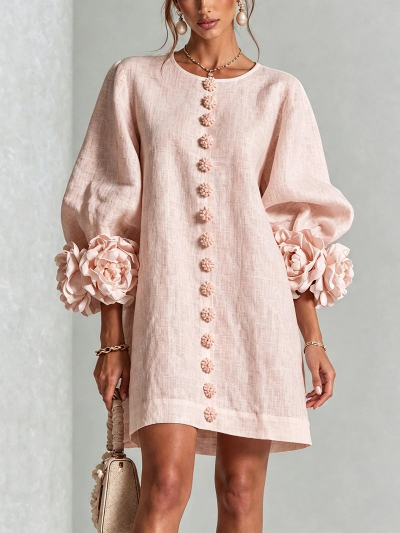 Vestido mini de mujer-Rosette