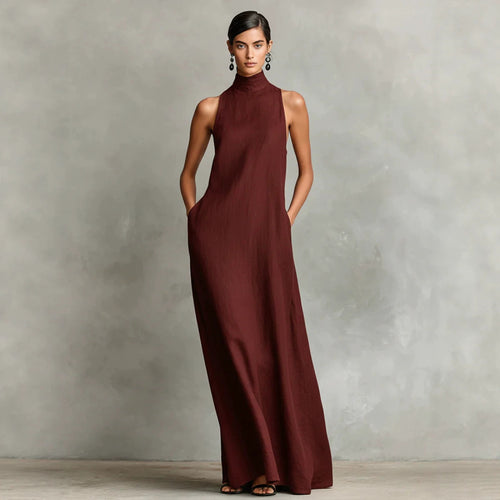 Vestido maxi de mujer-Navy Flow