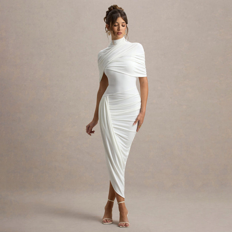 Vestido midi de mujer-Golden Drape